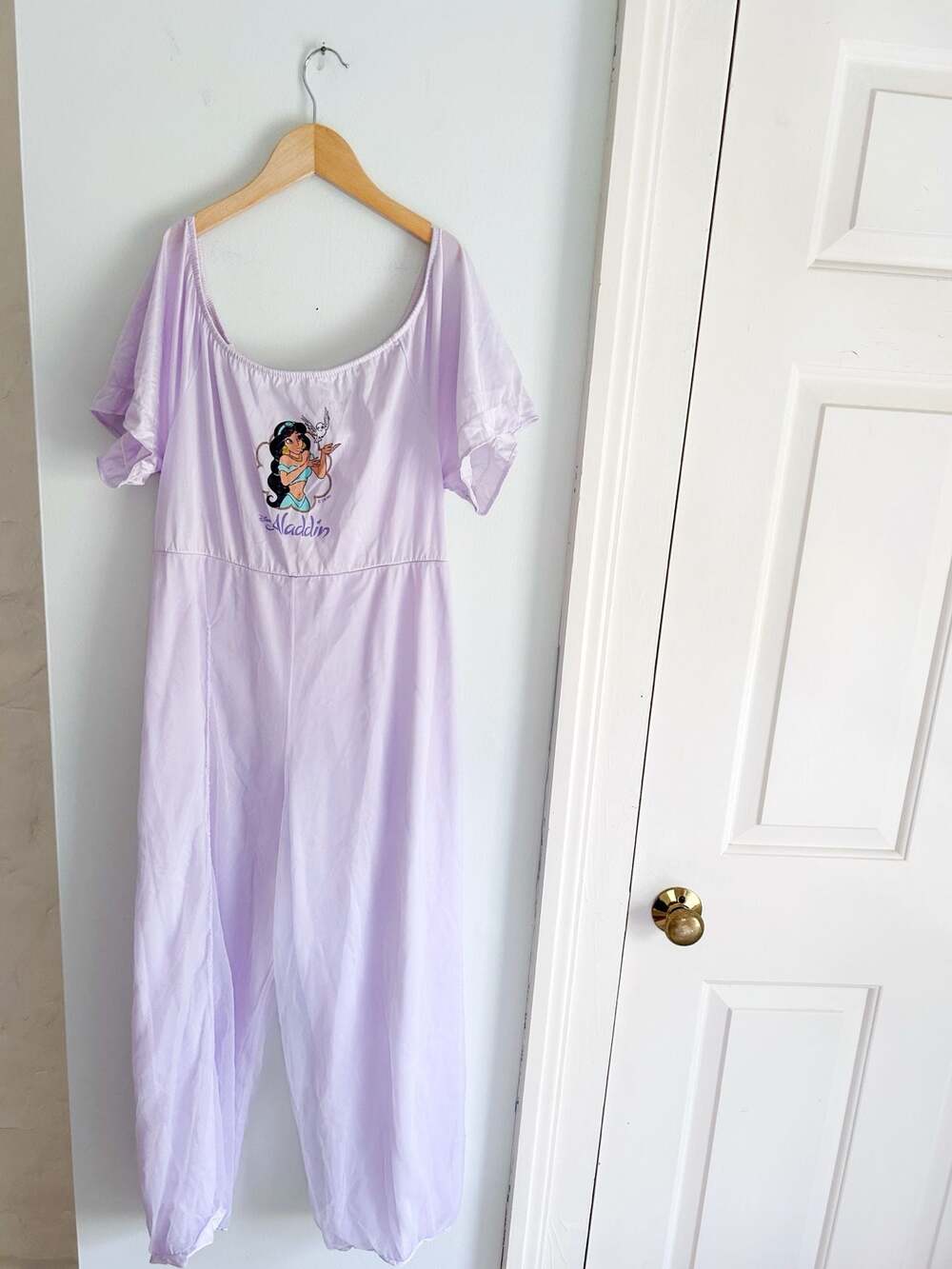 Y2K Disney Aladdin Vintage 90s Princess Jasmine  lavender sleep romper